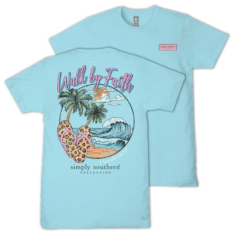 Walk By Faith - Beach - Flip Flops - S26 - SS - Adult T-Shirt
