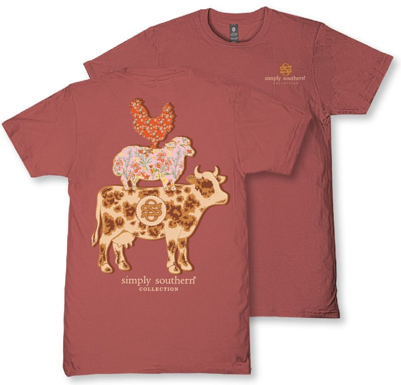 Farm - Cow, Sheep, Chicken - Country Life - F26 - SS - Adult T-Shirt