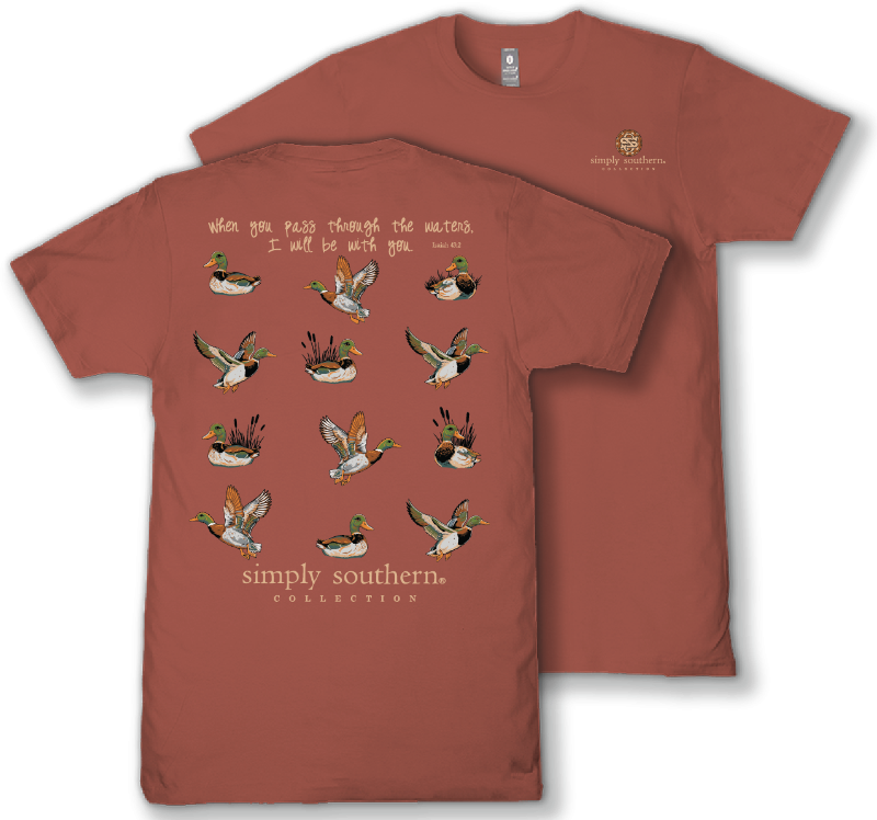 Mallard Duck - When You Pass Through The Waters - I will Be With You - F26 - SS - Adult T-Shirt