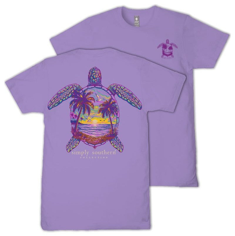 Night Turtle - Palm Trees - S26 - SS - Adult T-Shirt