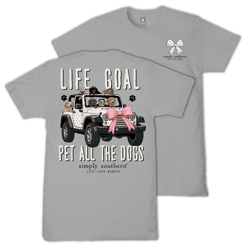 Life Goal - Pet All The Dogs - Off Road Vehicle - Pink Bow - S26 - SS - Adult T-Shirt