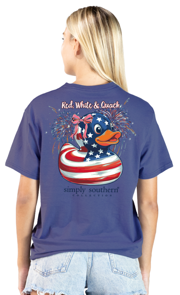 Red, White & Quack - Duck - Patriotic - F26 - SS - Adult T-Shirt