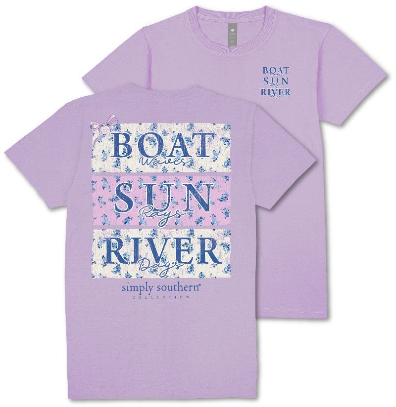 Boat Waves - Sun Rays - River Days - SS - S25 - Adult T-Shirt