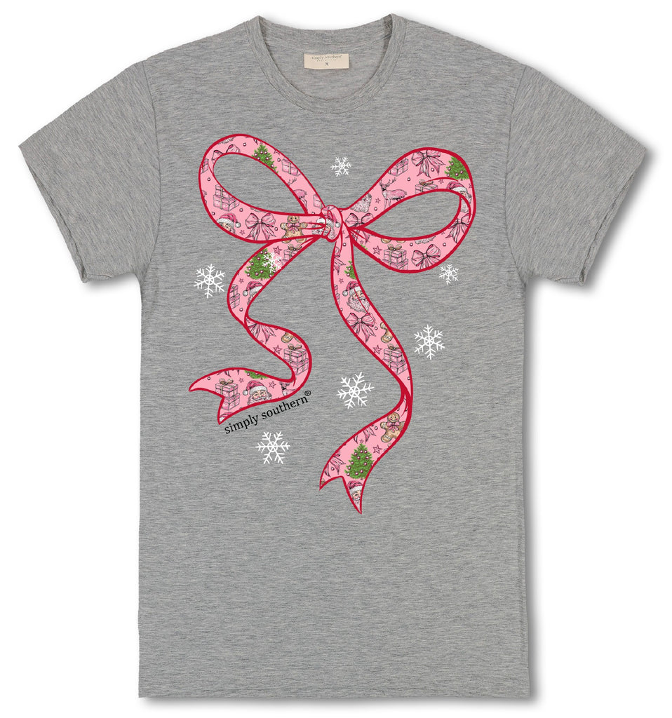 Santa Bow - Christmas - F25 - SS - Adult T-Shirt