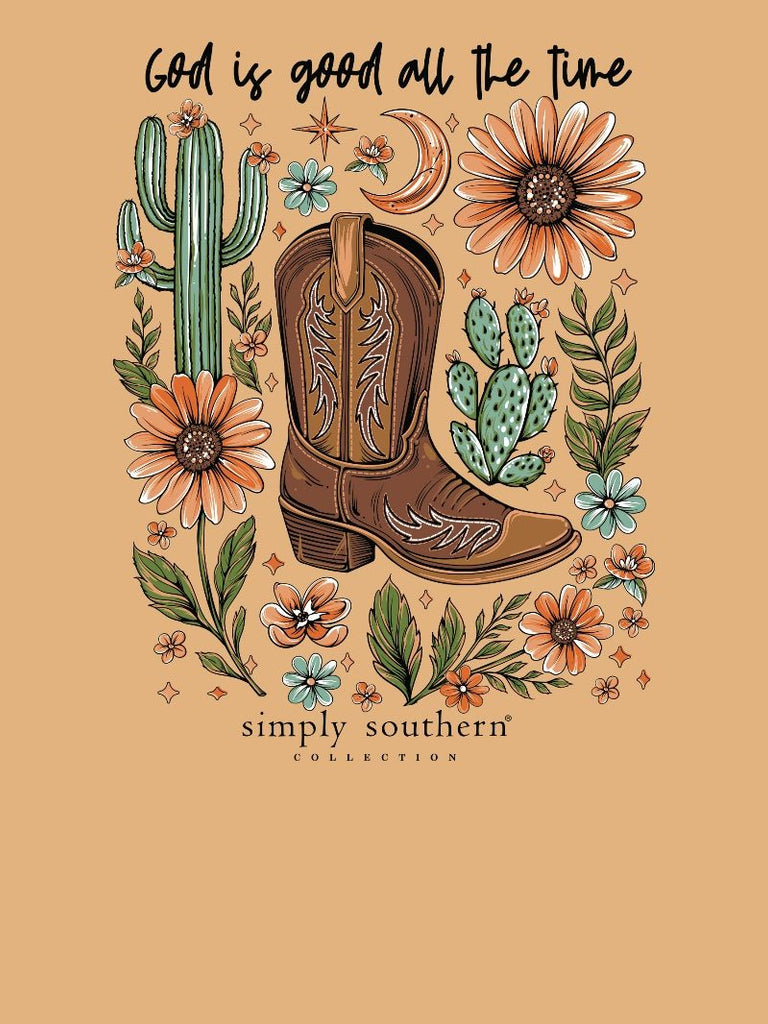 God is Good All The Time - Western - Sunflower - Cactus - SS - F25 - Adult T-Shirt