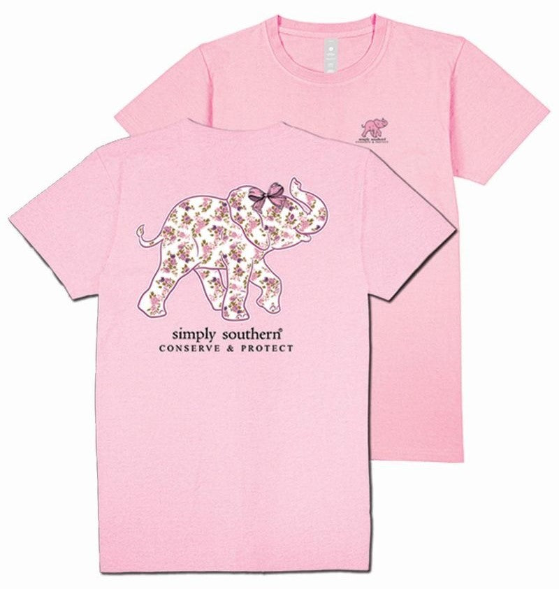 Elephant with Floral Patchwork Conserve & Protect - S25 - SS - YOUTH T-Shirt