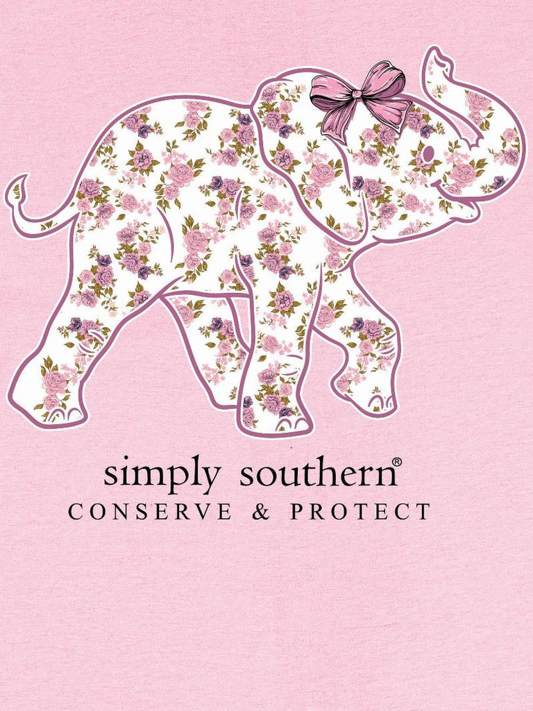 Elephant with Floral Patchwork Conserve & Protect - S25 - SS - YOUTH T-Shirt