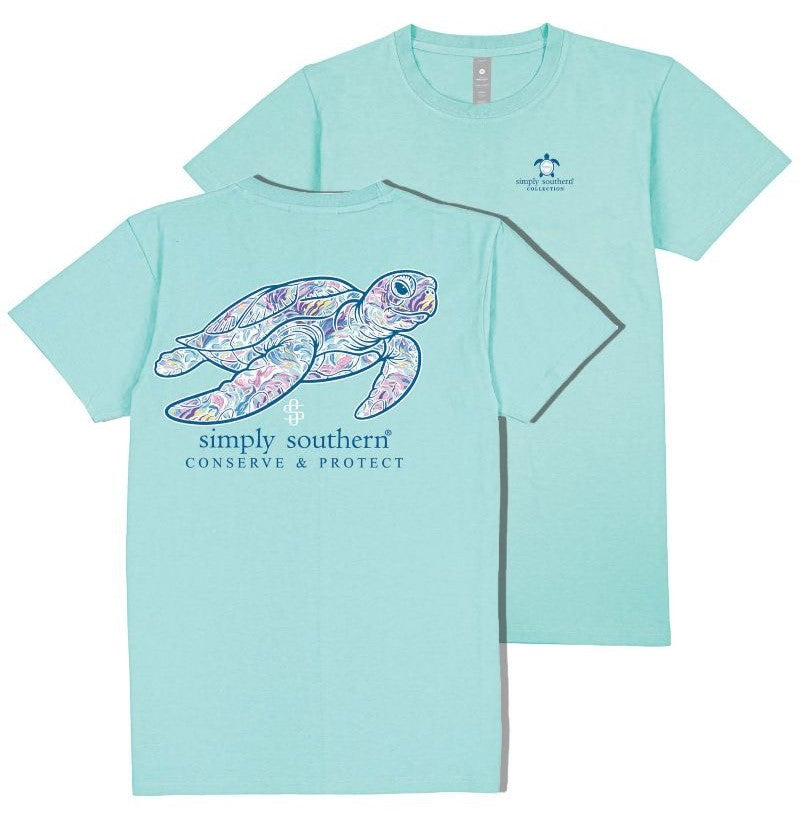 Turtle - Abstract - Floral - Conserve & Protect - S25 - SS - Adult T-Shirt