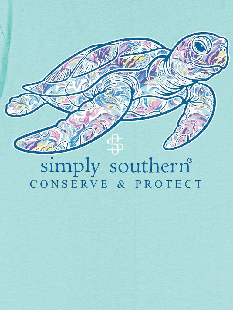 Turtle - Abstract - Floral - Conserve & Protect - S25 - SS - Adult T-Shirt
