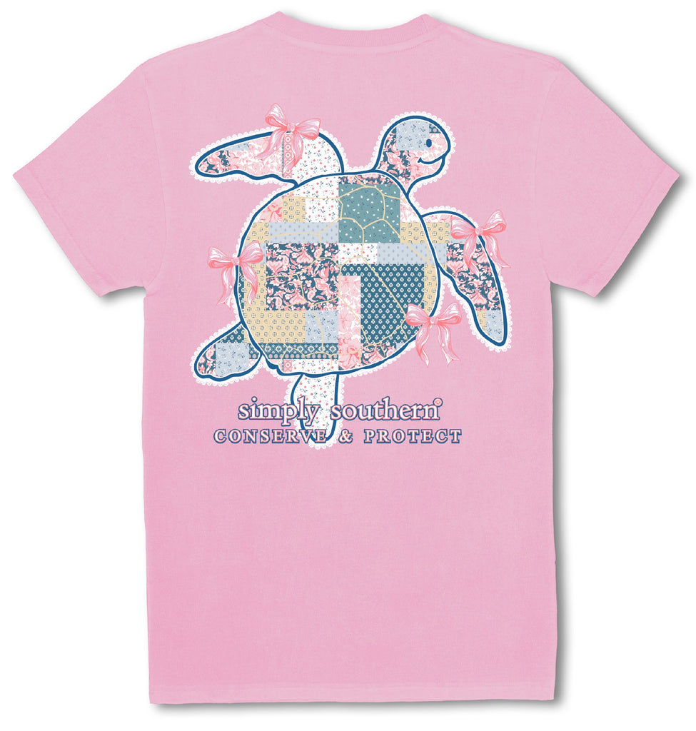 Track Turtle - Quilted - Pink Bows - Conserve and Protect - F25 - SS - Adult T-Shirt