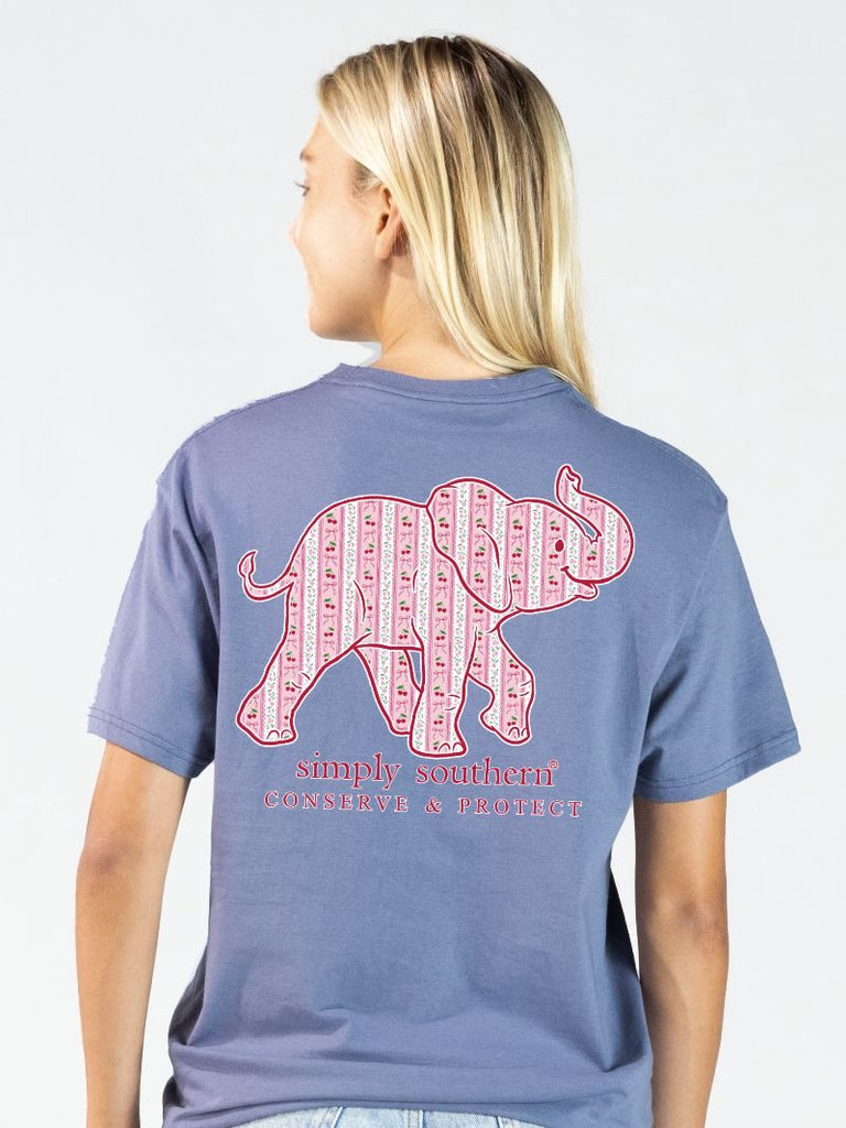 Track Elephant - Cherries & Pink Bows - S26 - SS - Adult T-Shirt