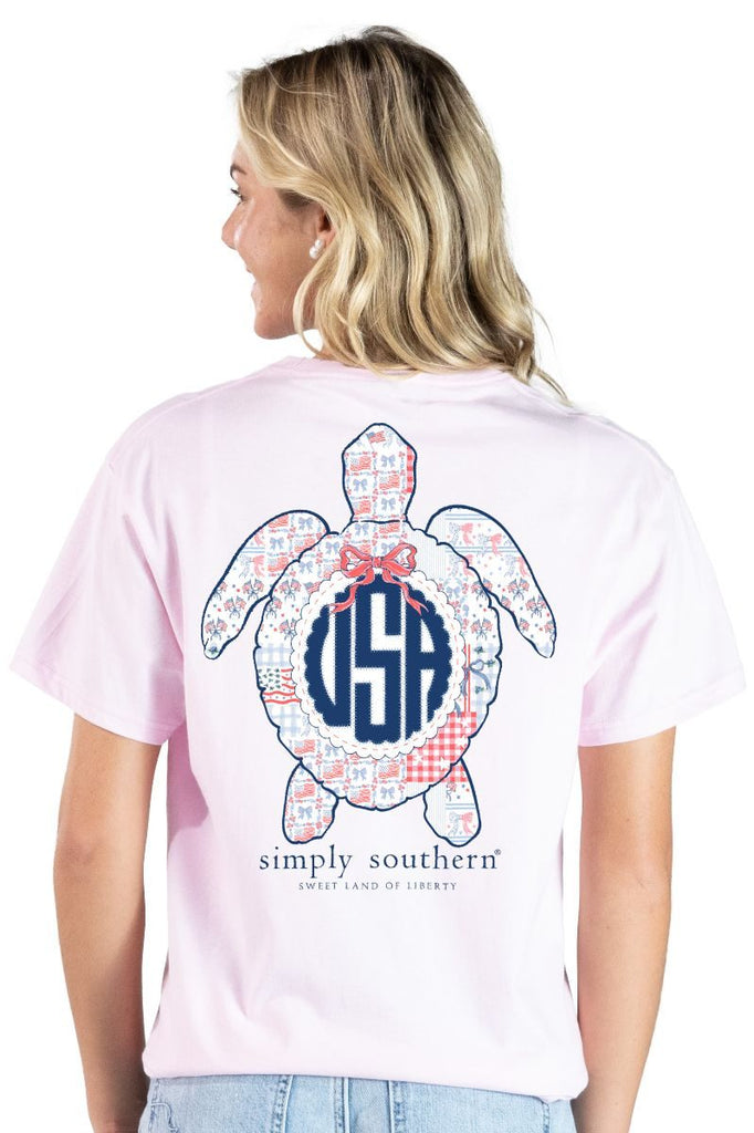 USA Turtle - Sweet Land of Liberty - Patriotic - S26 - SS - Adult T-Shirt