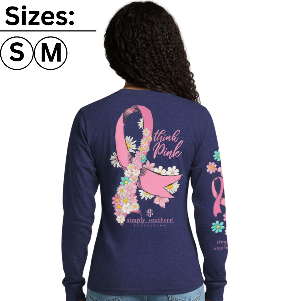 Think Pink - Ribbon - Breast Cancer Awareness - SS - Adult Long Sleeve