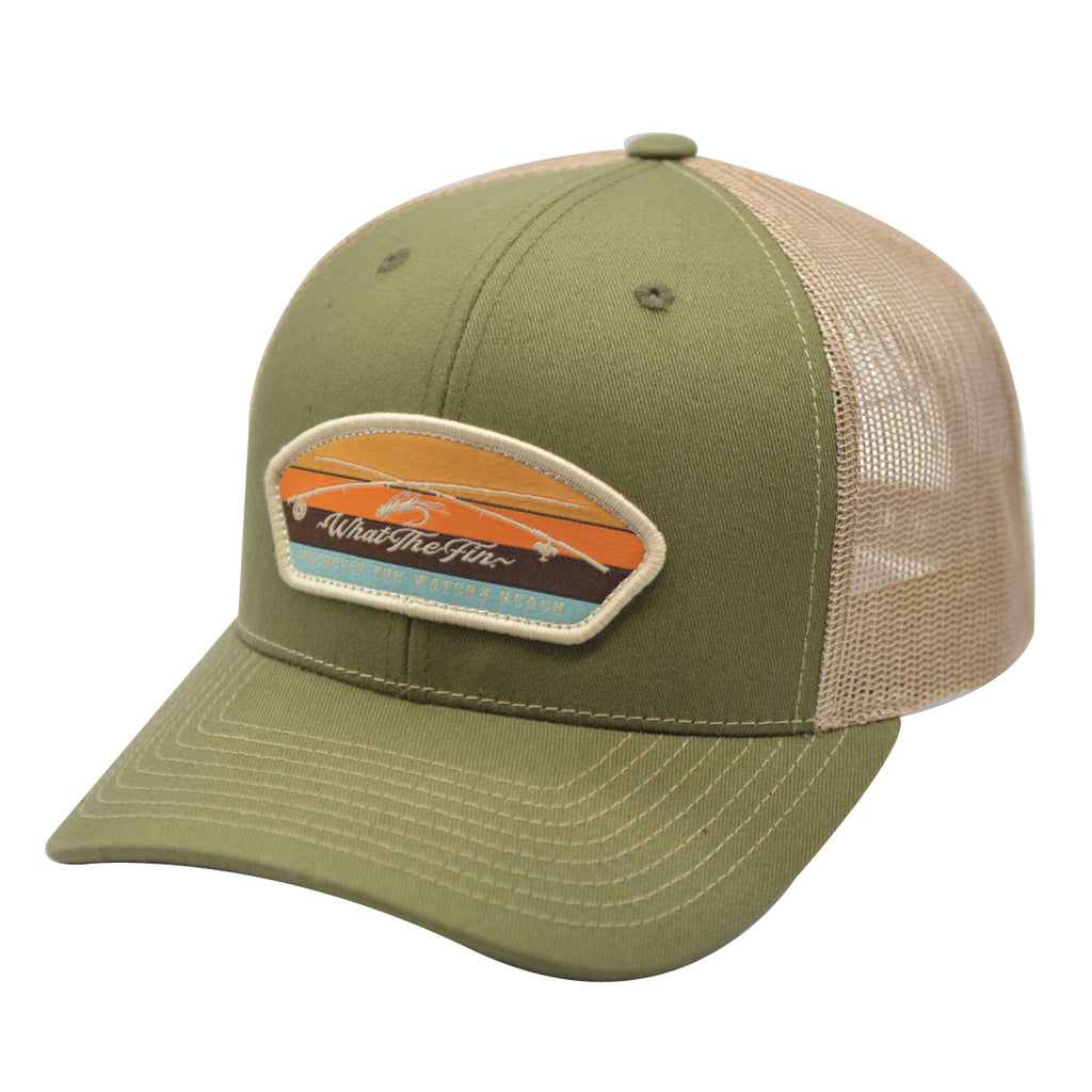 Sunset Fly Patch Snapback Trucker Hat - Adult Hat- What The Fin