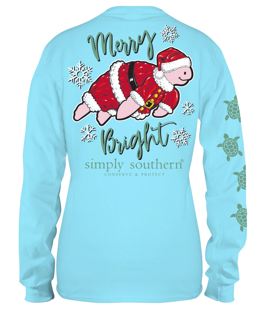 Turtle Santa - Merry Bright - Track Turtle - SS - F23 - Adult Long Sleeve