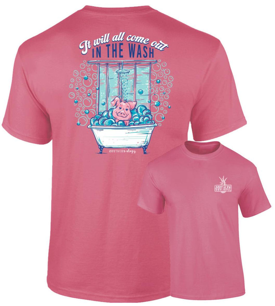 It Will All Come Out In The Wash - Pig - Adult T-Shirt - Southernology