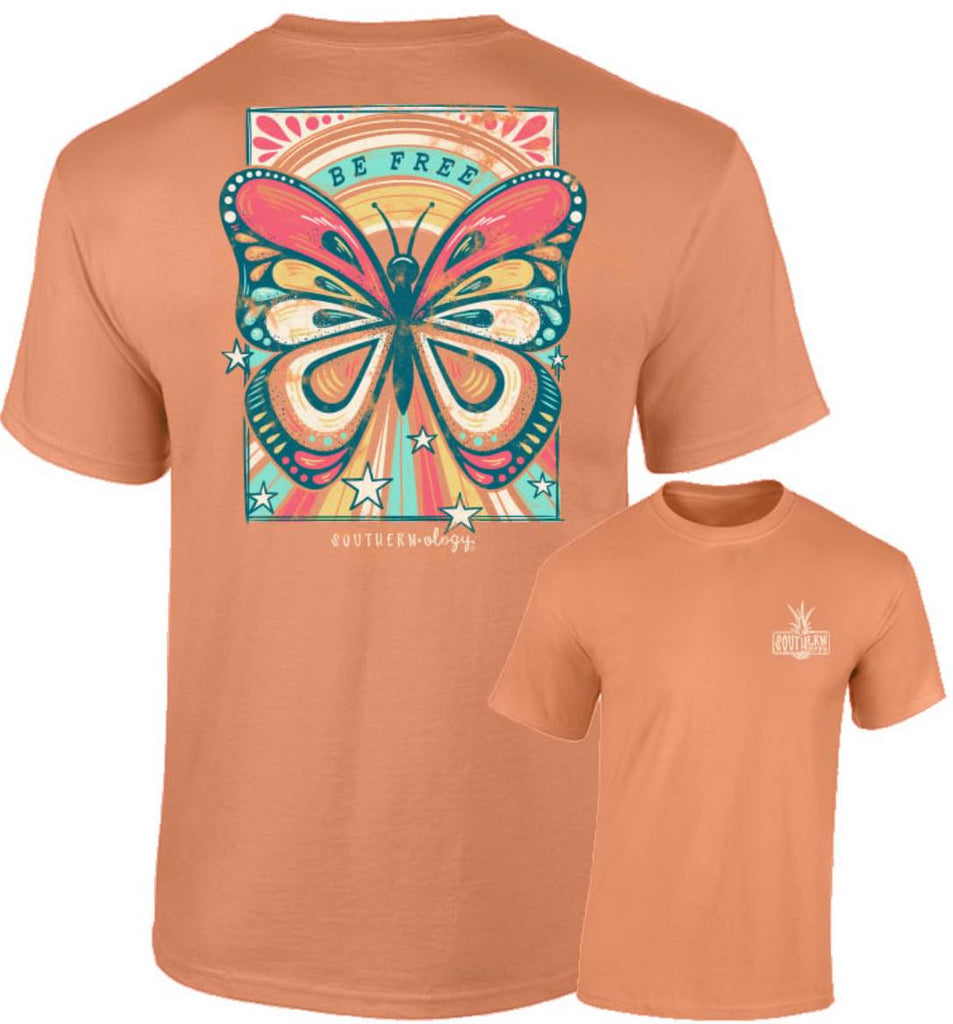 Be Free - Butterfly - Adult T-Shirt - Southernology