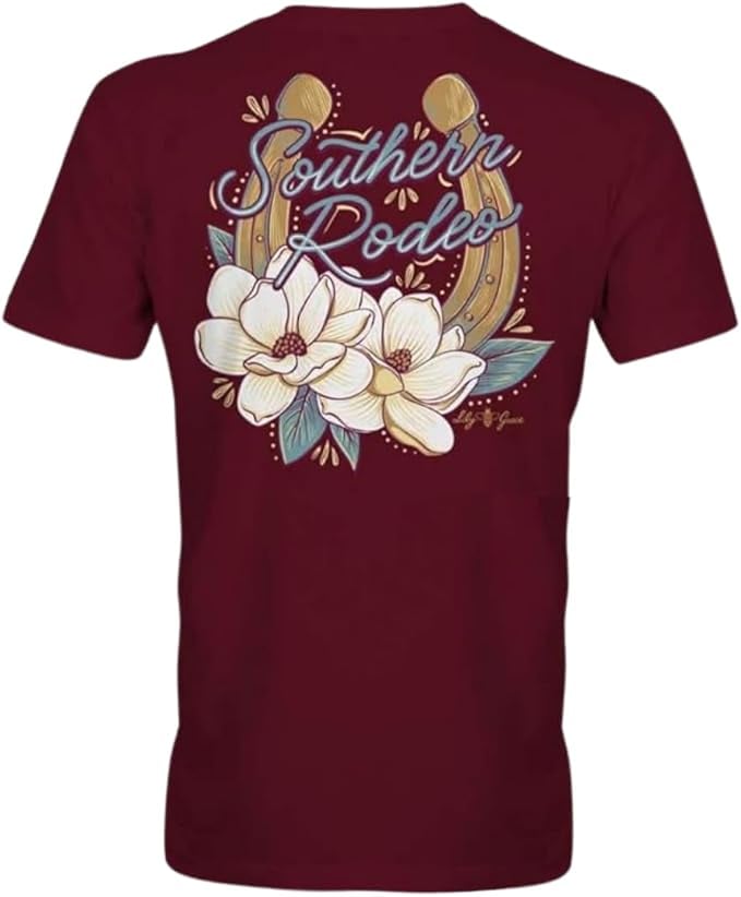 Southern Rodeo - Horseshoe - Magnolia - Adult T-Shirt - Lily Grace