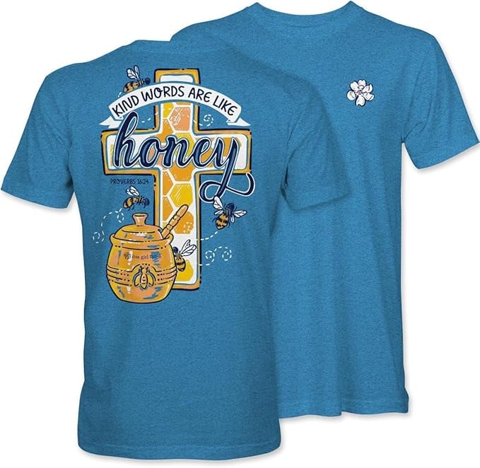 Kind Words are Like Honey - Bees - Cross - Adult T-Shirt - Itsa Girl Thing