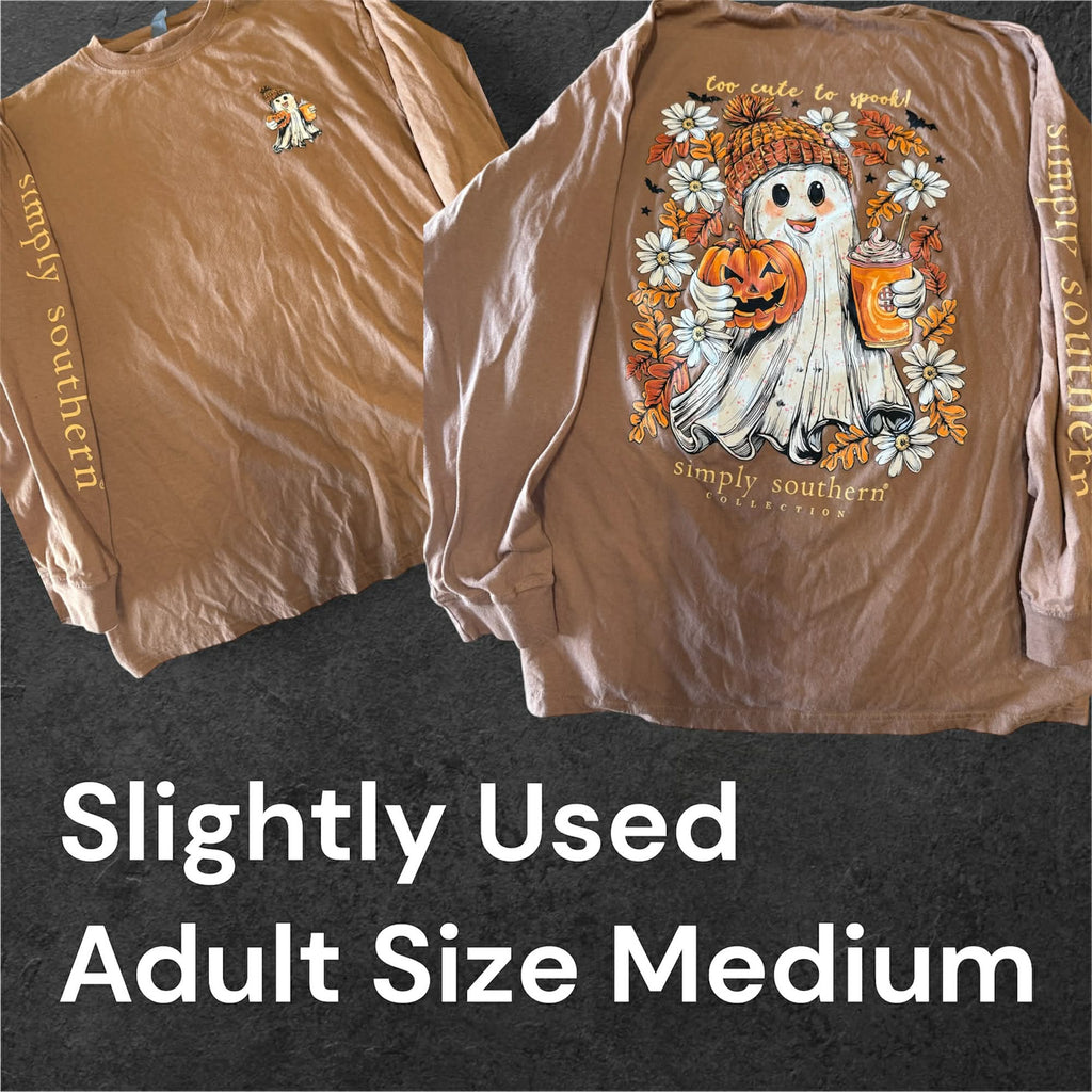 Slightly Used Simply Southern - Long Sleeve - Ghost - Adult Size Medium (M164)