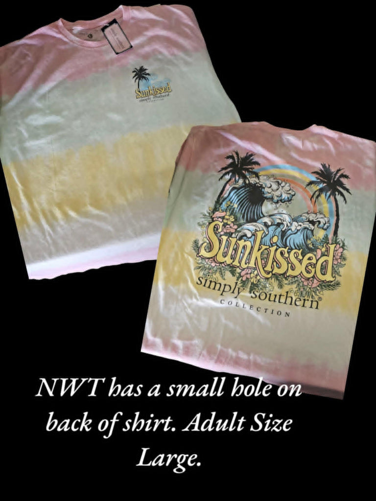 NWT Simply Southern - Short Sleeve - Sunkissed-Palm- Size Adult Large (M67)