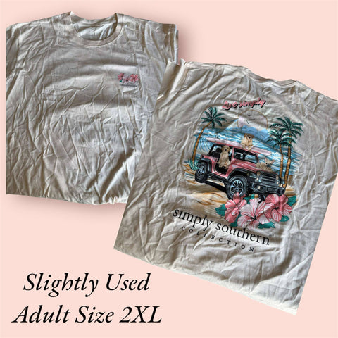 Simply Southern - Short Sleeve Shirt - Country Club - Slightly Used-Adult Size 2XL (M18)