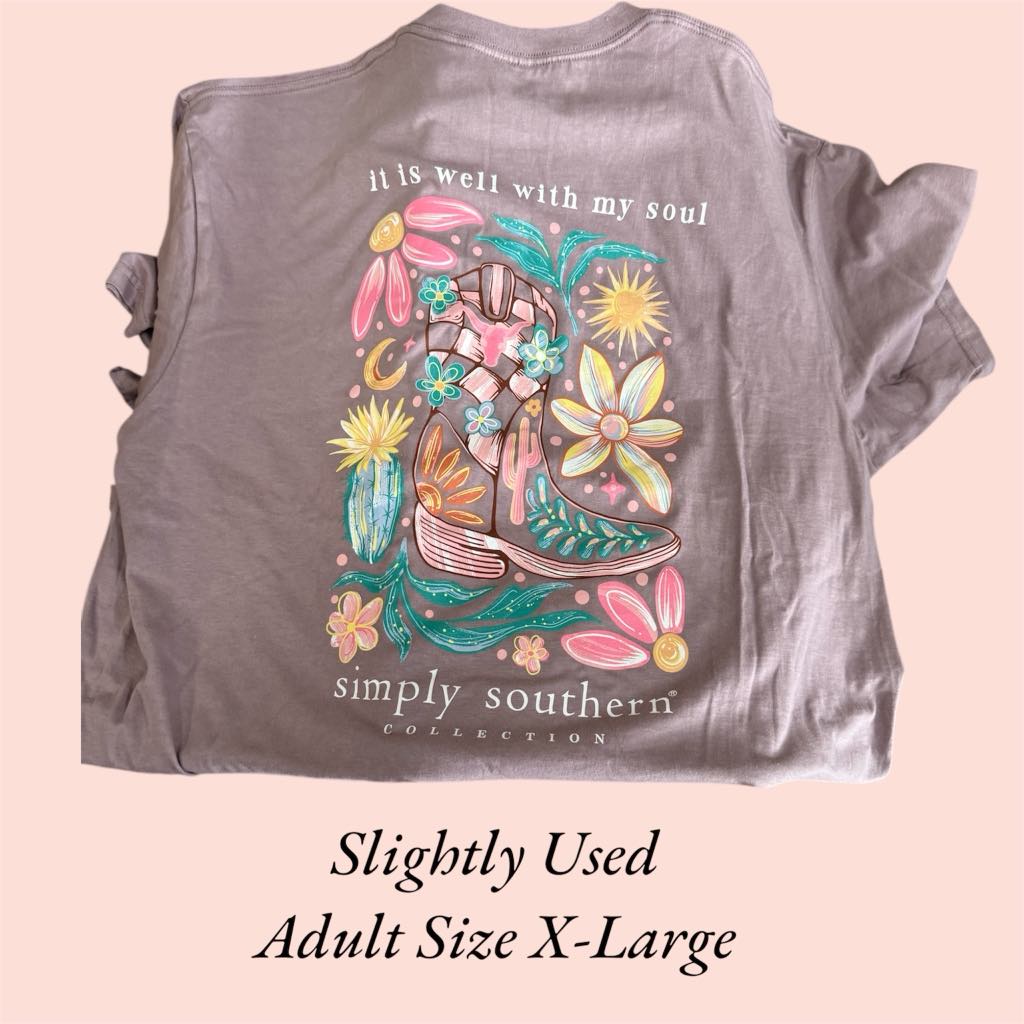 Slightly Used Simply Southern - Short Sleeve - Well With My Soul - Adult Size X-Large (M89)