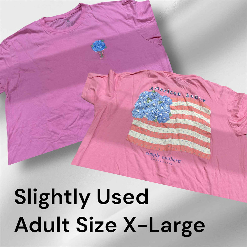 Slightly Used Simply Southern T-Shirt - American Honey - Adult Size X-Large (M103)