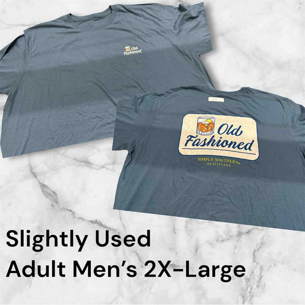 Slightly Used Simply Southern Men's T-Shirt - Old Fashion - Adult Men's Size 2XL  (M109)