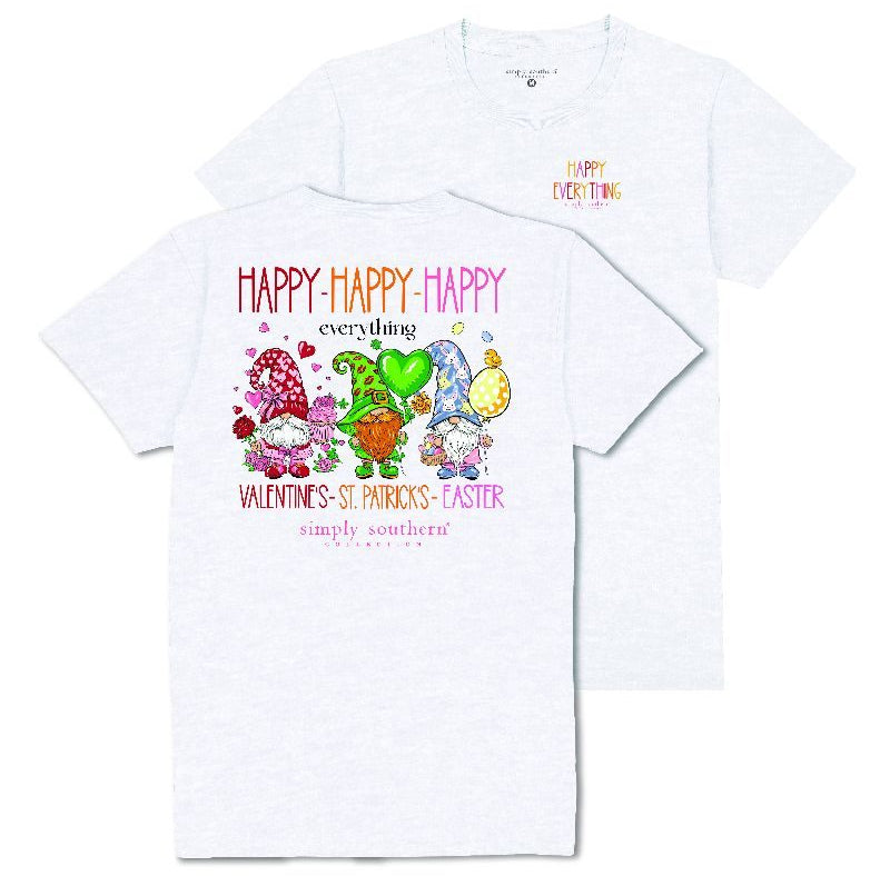 Happy Valentine, Happy St. Patrick's, Happy Easter - Gnomes - Everything - SS - S25 - Adult T-Shirt