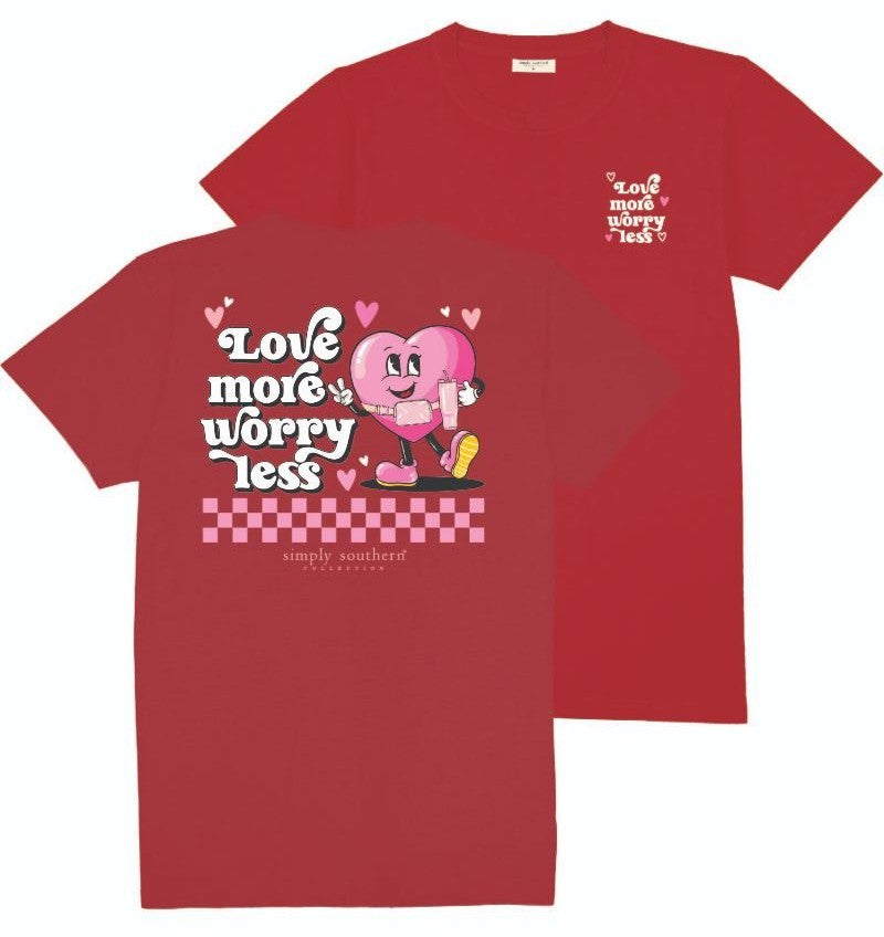Love More Worry Less - Heart - Valentine - S25 - SS - YOUTH T-Shirt