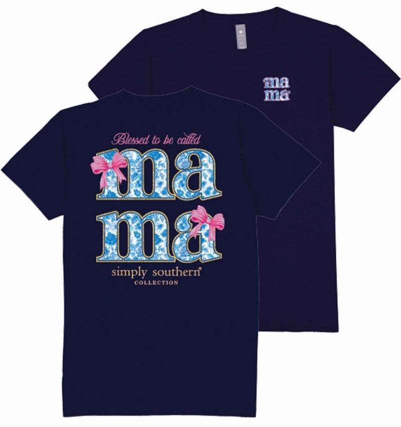 Blessed to Be Called Mama with Pink Bows - SS - S25 - Adult T-Shirt