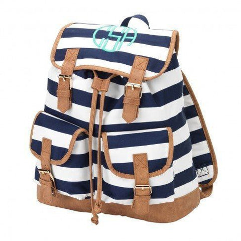 Navy Stripe Campus Backpack