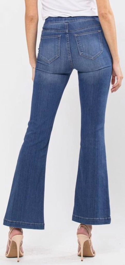 Mid Rise Flare Jogging Jeans - AB35324 - Cello