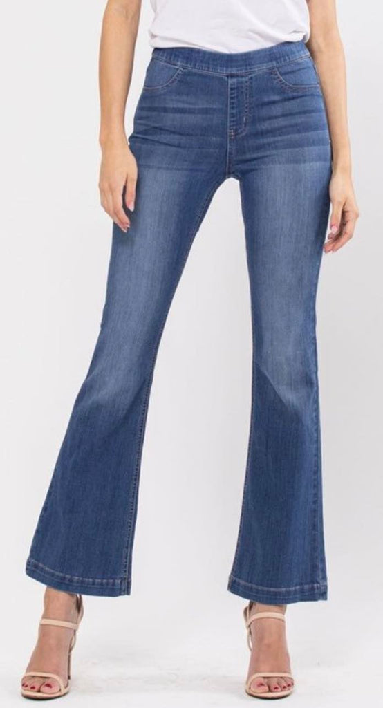 Mid Rise Flare Jogging Jeans - AB35324 - Cello