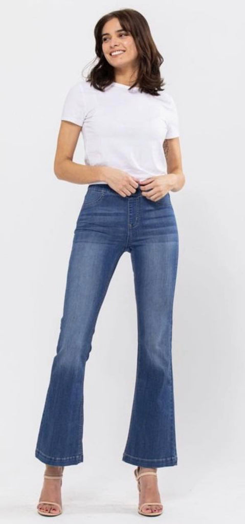 Mid Rise Flare Jogging Jeans - AB35324 - Cello