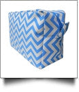 Aqua Blue - Chevron Cosmetic Bag