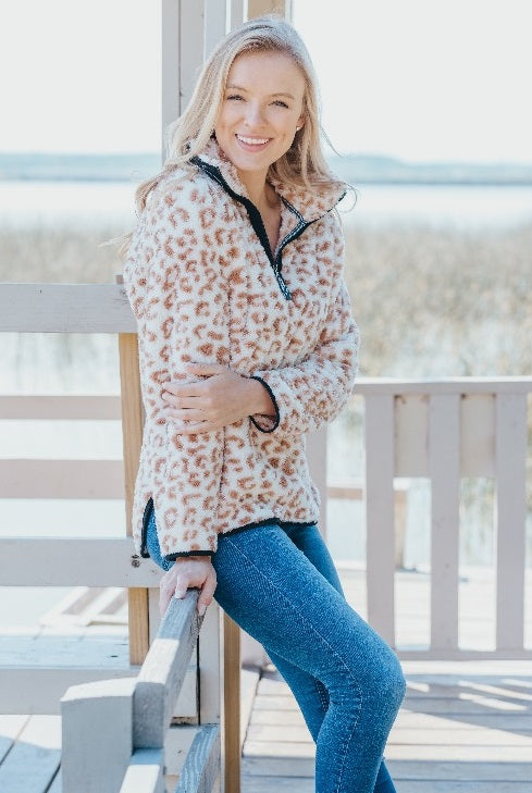 Y-Neck Pullover - Leopard - F21 - Simply Southern