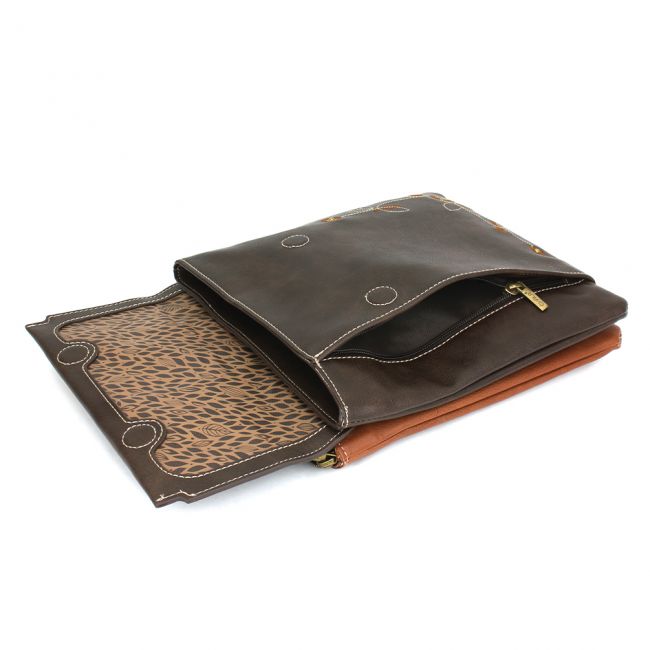 Criss Messenger Bag - Sunflower Brown - Vegan Leather - Chala