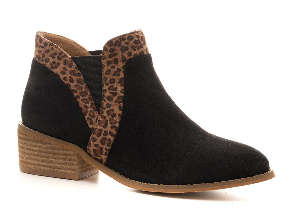Crisp - Black & Leopard Booties by Corkys