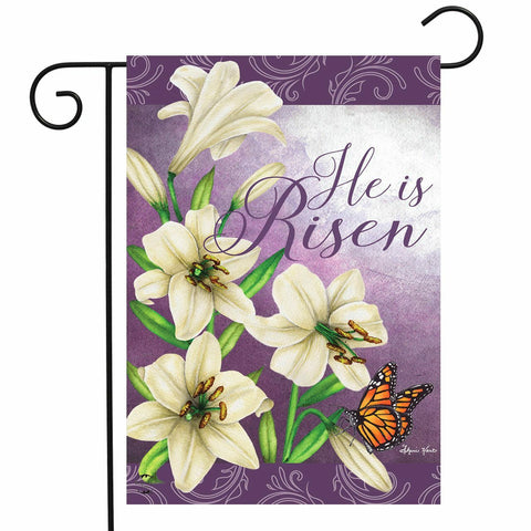 He is Risen Lilies - Garden Flag