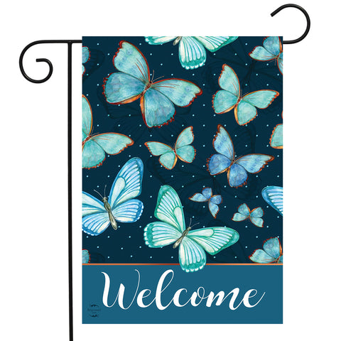 Blue Butterflies - Garden Flag