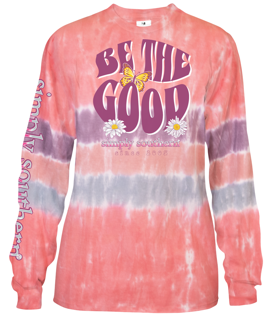 With Brave Wings, She Flies - Butterflies - Tie Dye - SS - F21 - YOUTH Long Sleeve