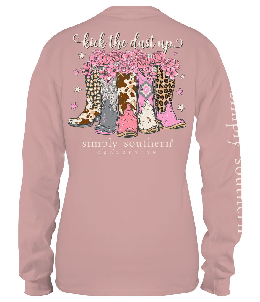 Kick The Dust Up - Cowgirl Boots - SS - Adult Long Sleeve