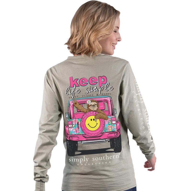 Sloth - Keep Life Simple - Jeep - SS - Adult Long Sleeve