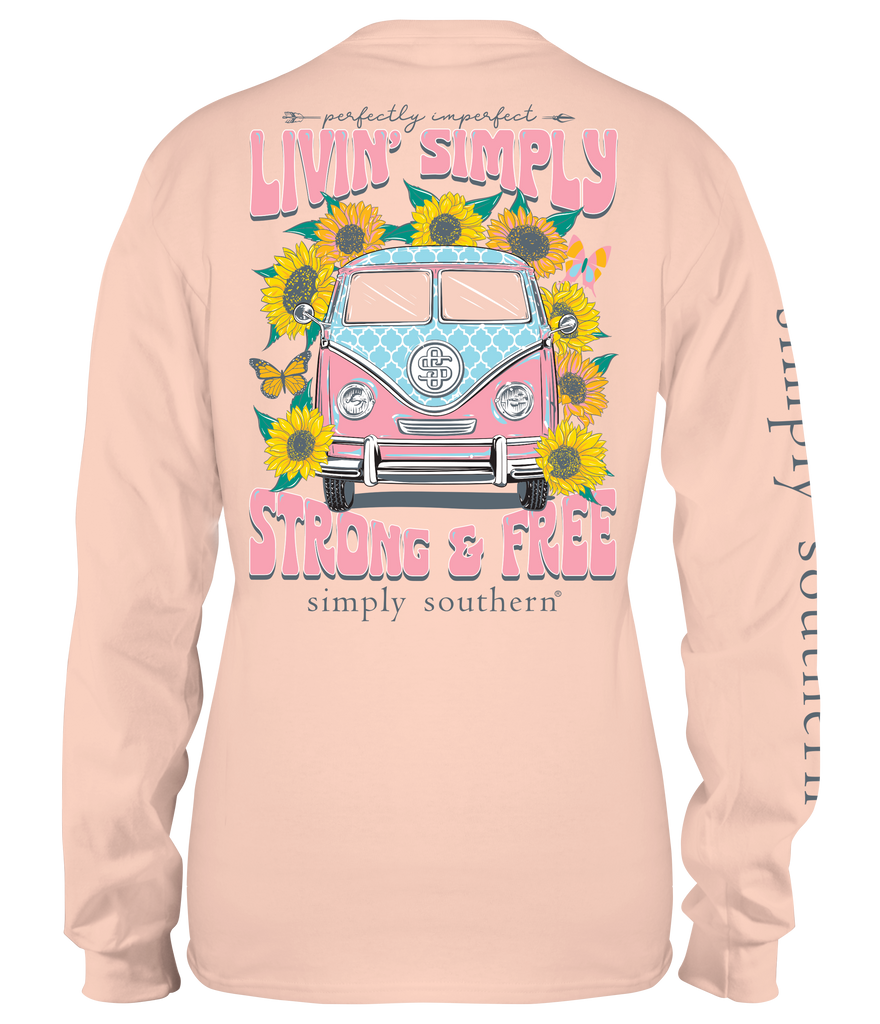 Perfectly Imperfect - Livin Simply Strong & Free - Hippie Van - SS - Adult Long Sleeve