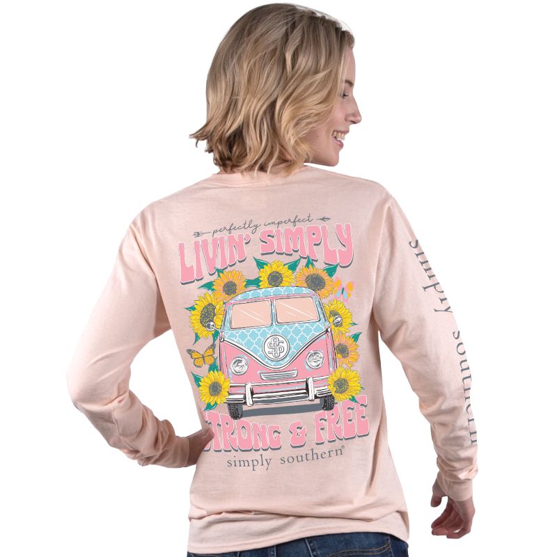 Perfectly Imperfect - Livin Simply Strong & Free - Hippie Van - SS - Adult Long Sleeve