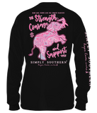 Breast Cancer Awareness - Strength, Courage and Support - Elephant - SS - F22 - Adult Long Sleeve