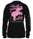 Breast Cancer Awareness - Strength, Courage and Support - Elephant - SS - Adult Long Sleeve
