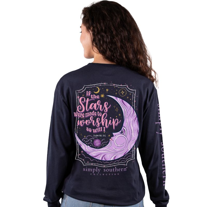 If The Stars Were Made To Worship So Will I - Moon - SS - Adult Long Sleeve